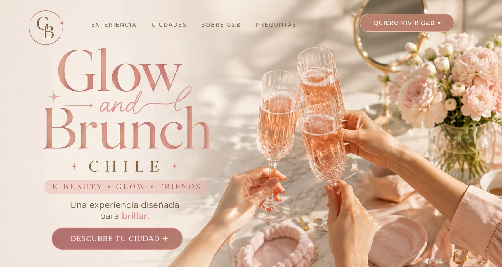 Glow & Brunch Chile — K-Beauty · Glow · Friends. Una experiencia diseñada para brillar.